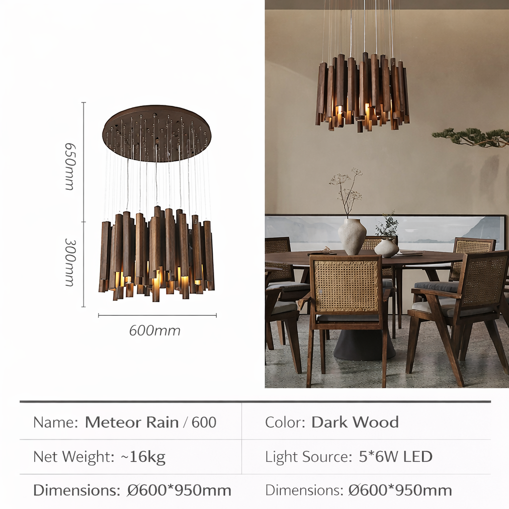AURELIAN Sculpted Wood Pendant Light