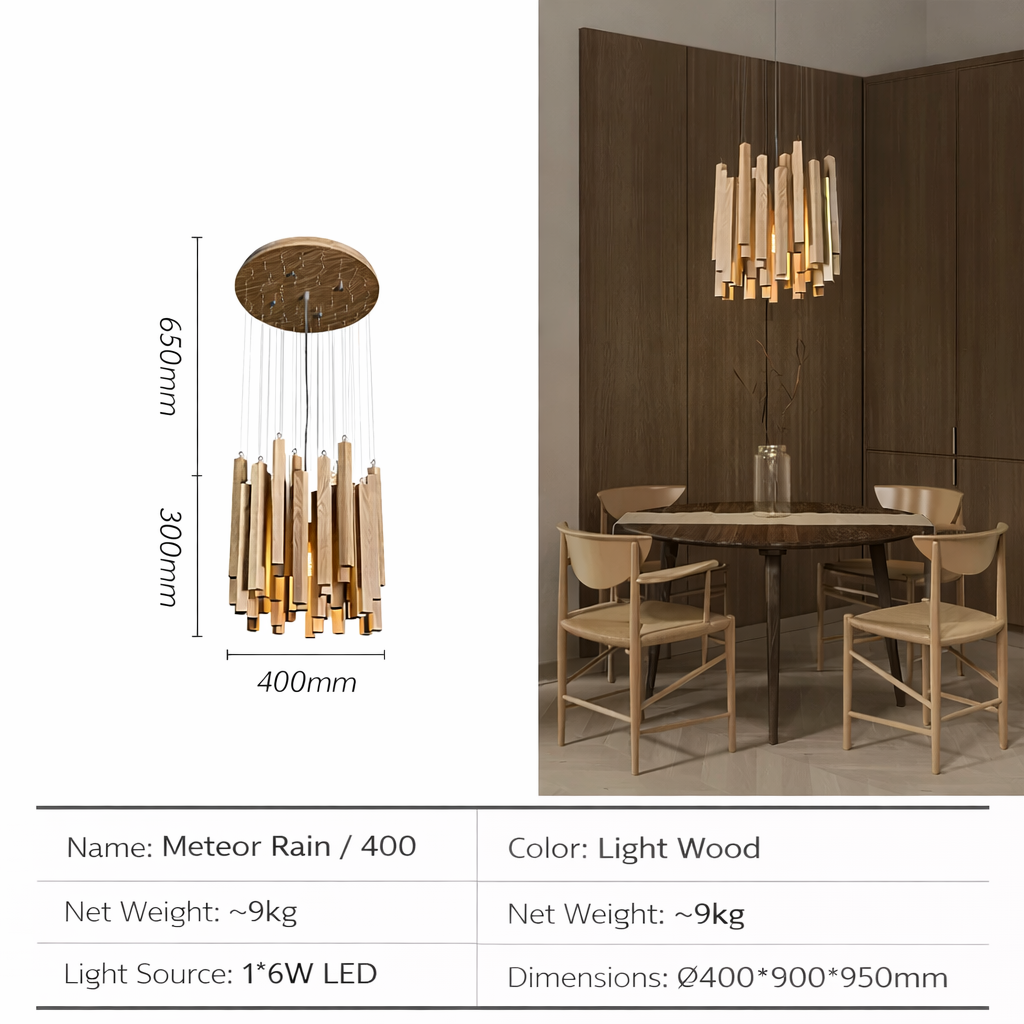 AURELIAN Sculpted Wood Pendant Light