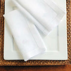 4 Pieces Linen Napkins Hemstitch Napkin Natural Linen Dinner Napkins Custom Table Napkins For Party Wedding