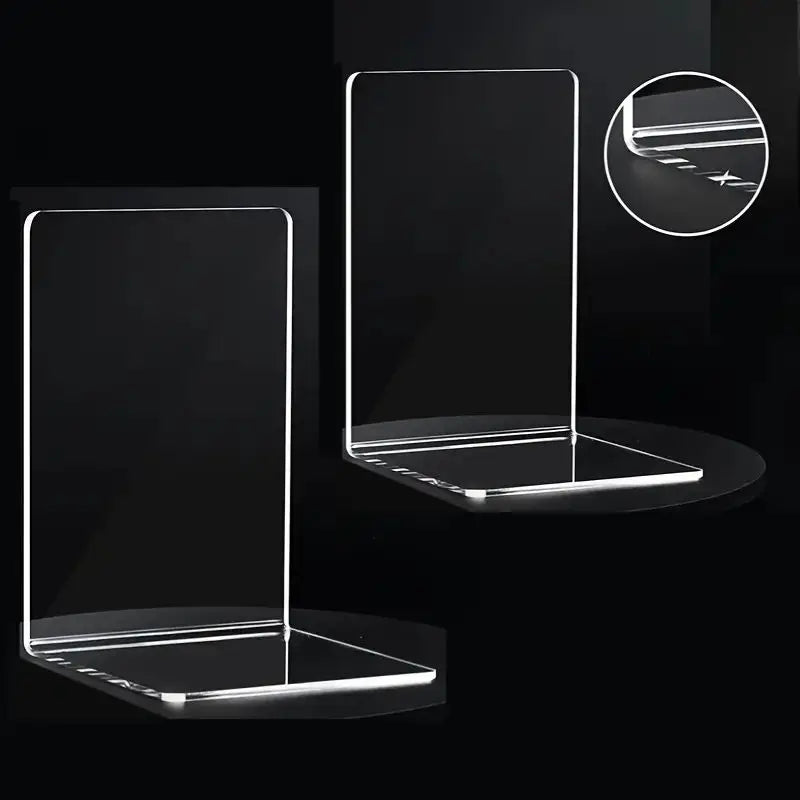 Clear Acrylic Bookends Set