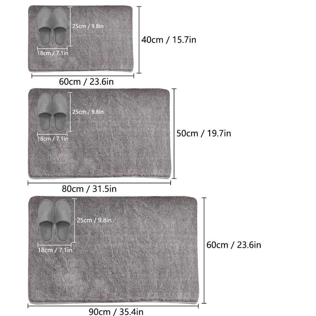 Solid color thickened bathroom non-slip foot mat shower room door absorbent mat dirt-resistant toilet mat furry mat