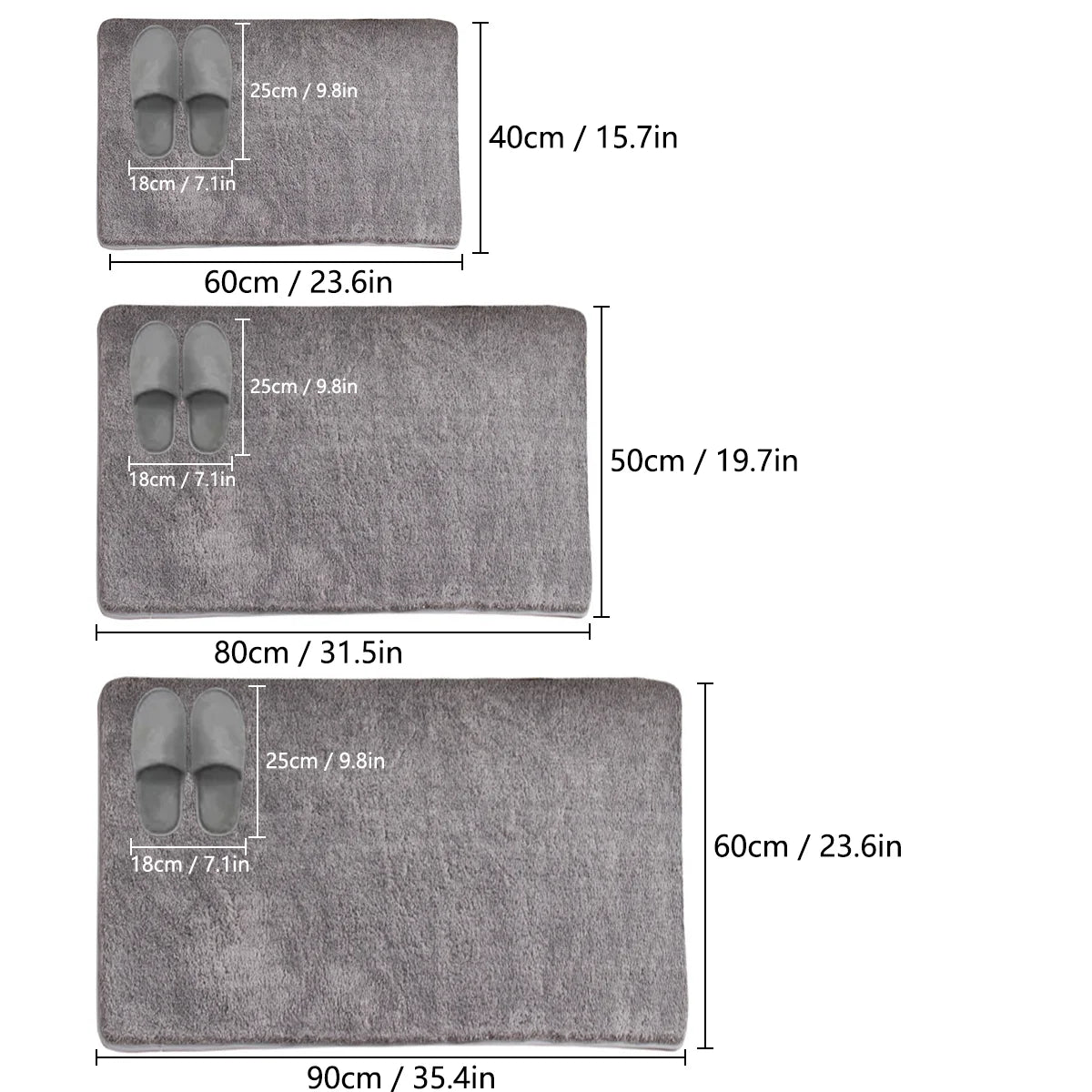 Solid color thickened bathroom non-slip foot mat shower room door absorbent mat dirt-resistant toilet mat furry mat