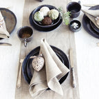 4 Pieces Linen Napkins Hemstitch Napkin Natural Linen Dinner Napkins Custom Table Napkins For Party Wedding