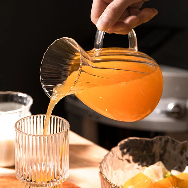 Glass Tea Pitcher Transparent Handle Milk Coffee Cup Heat-Resisting High Borosilicate Glass Coffee Pot  Espresso Measuring Cup