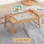 Home Bamboo Wood Bed Tray Portable Folding Laptop Desk Tea Food Serving Table Folding Leg Laptop Desk On The Bed