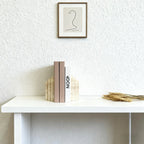 1 Piece Travertine Natural Marble Bookend, Stone Modern Decorative Desk Accessories for Home  Living Room, Office & Bookshelf