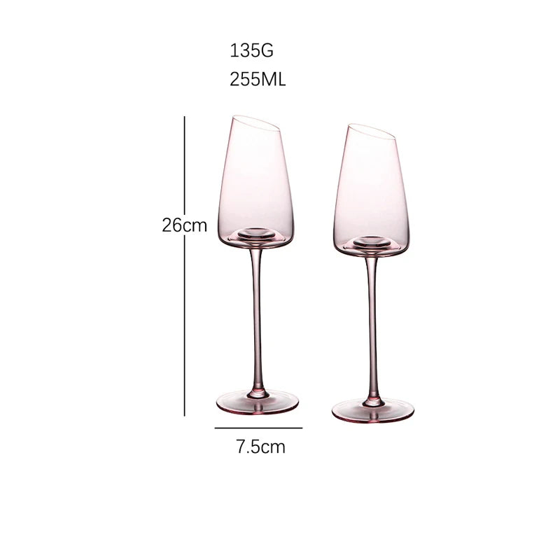 Elegant Pink Wine Glass Set