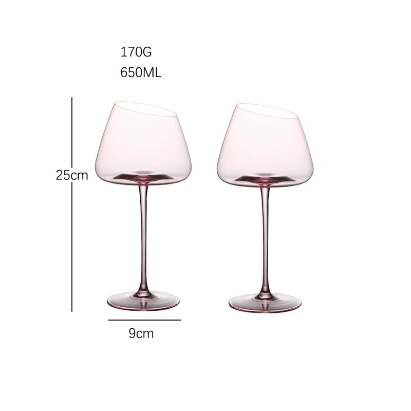 Elegant Pink Wine Glass Set