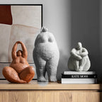 Resin Fat Lady Statues Decoration Modern Character Figurines for Interior Decorative Yoga Figures Sculpture Home Decor Loft Gift
