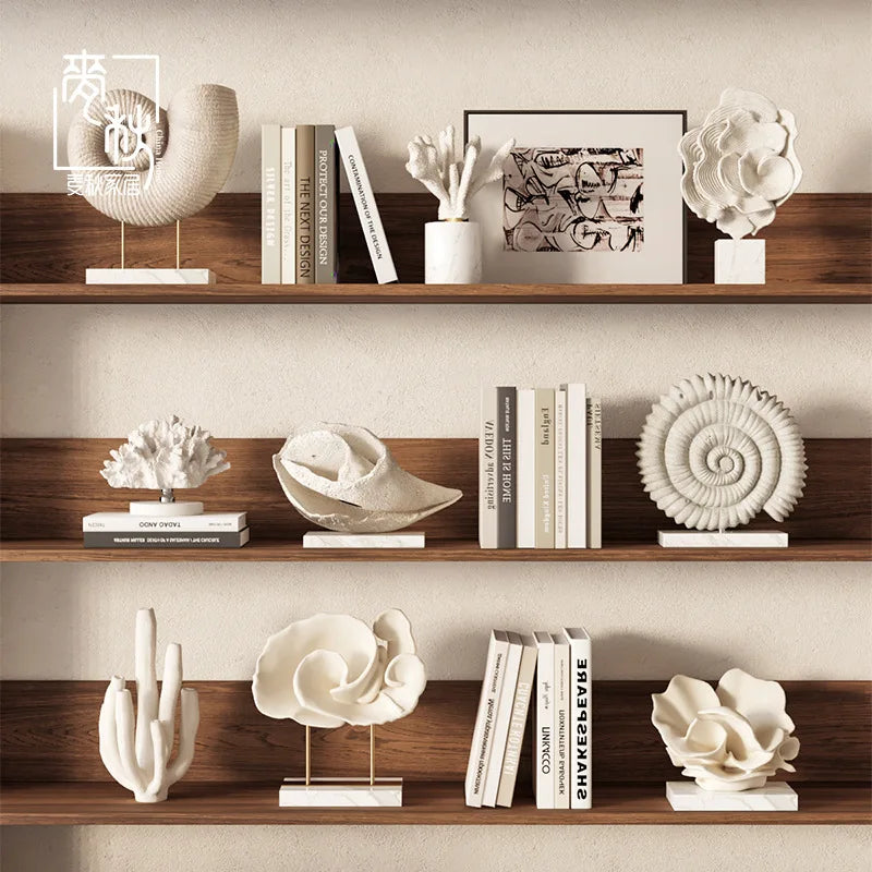 Resin Handicraft Artificial Coral Whelk Sea Shell Clamshell Manual Irregularity Decorative Figurines Home Decoration Accessories