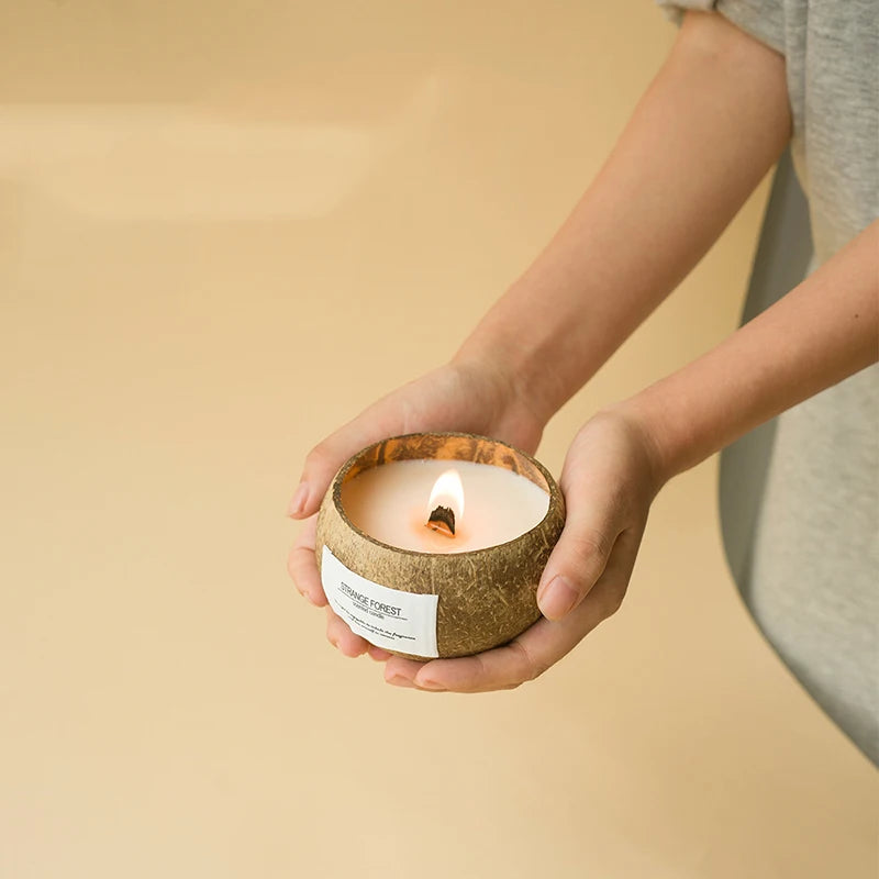 Coconut Shell Aromatherapy Candle Essential Oil Fragrance Premium Plant Wax Fragrance Home Companion