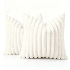 Homaxy Plush Pillow Cover 50x50cm Soft Fluffy Striped Cushion Cover 40x40 Luxury Pillowcase Home Decorative Pillow Case For Sofa