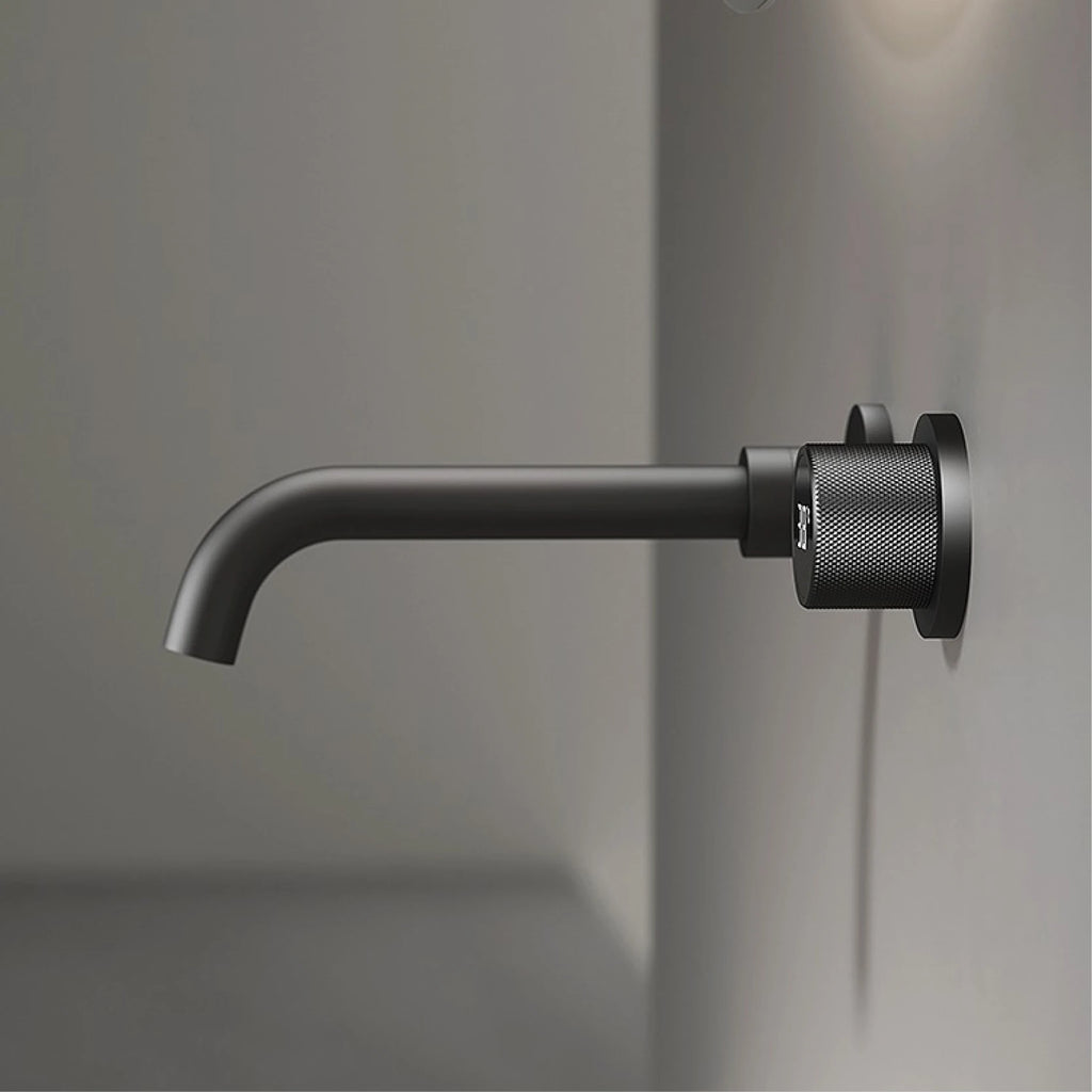 Gestana luxury LED digital display black brass bathroom faucet embedded design single handle hot and cold water 2-hole basin Tap