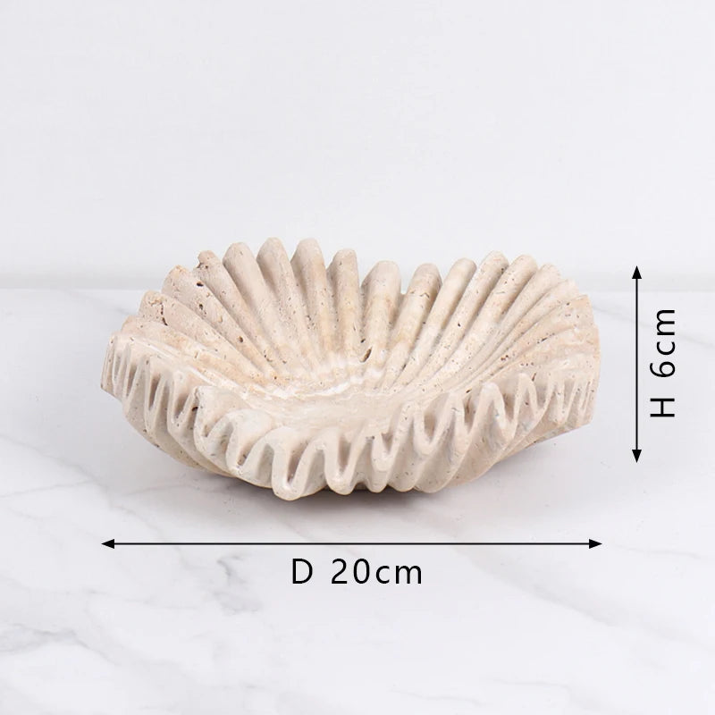 Elegant Scallop Marble Bowl