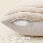 Homaxy Plush Pillow Cover 50x50cm Soft Fluffy Striped Cushion Cover 40x40 Luxury Pillowcase Home Decorative Pillow Case For Sofa