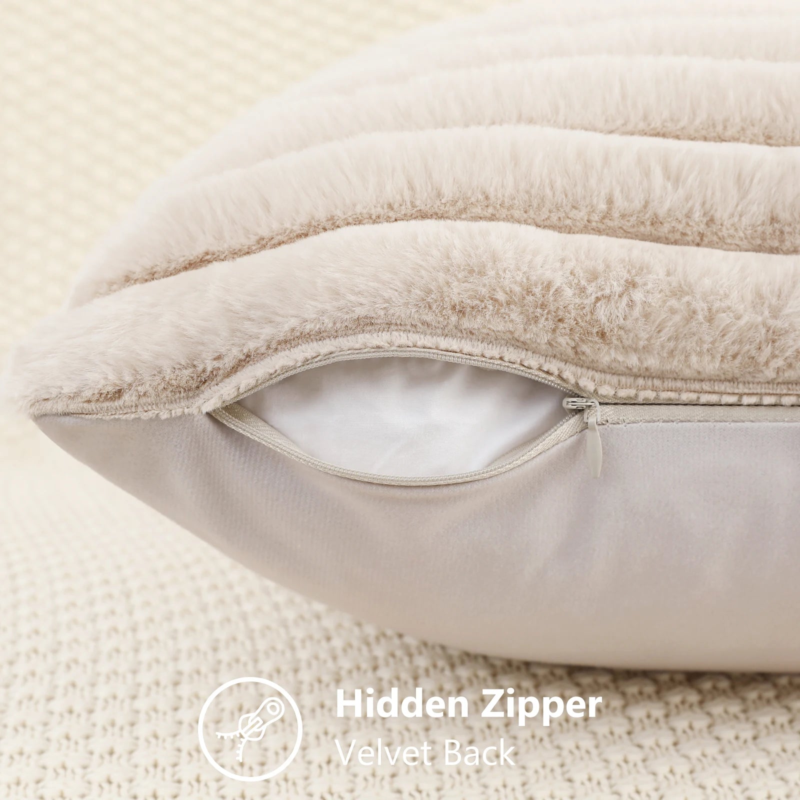 Homaxy Plush Pillow Cover 50x50cm Soft Fluffy Striped Cushion Cover 40x40 Luxury Pillowcase Home Decorative Pillow Case For Sofa