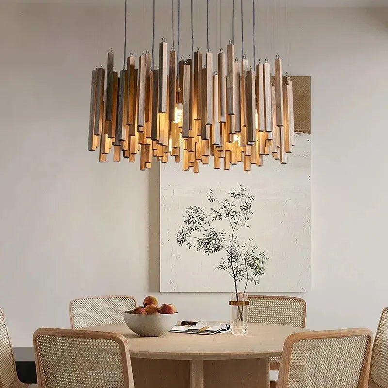 AURELIAN Sculpted Wood Pendant Light