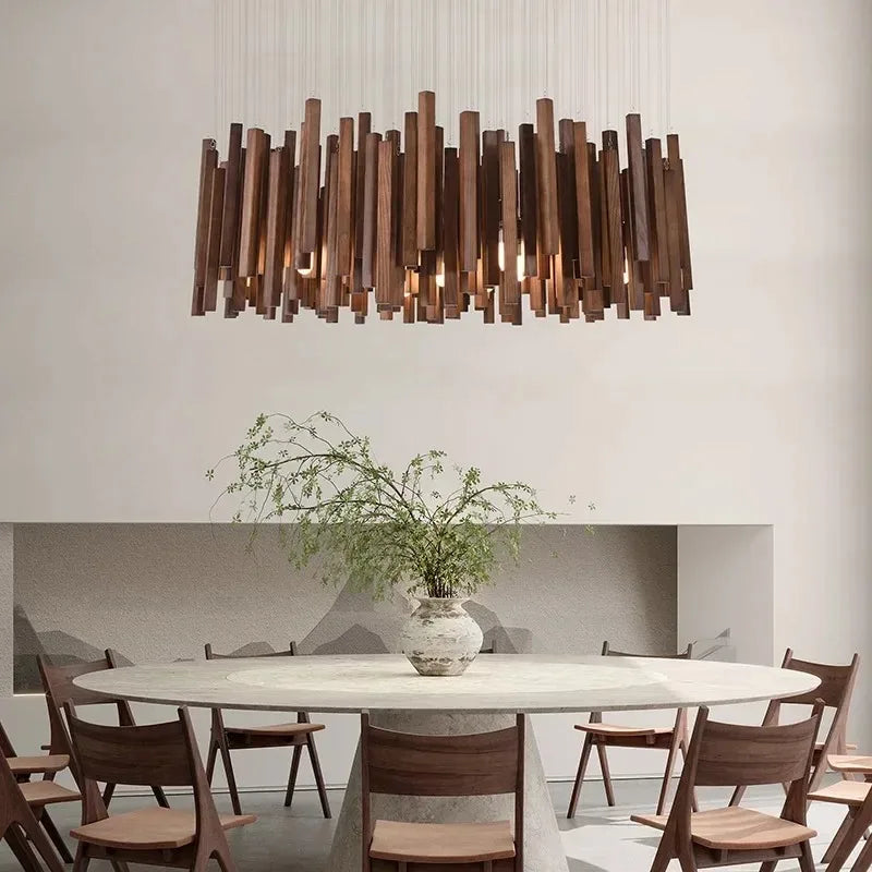 AURELIAN Sculpted Wood Pendant Light