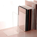 8 Pieces Bookends,Clear Bookends for Shelves,Heavy Duty Book Ends andDesktop Organizer,Book Stopper for Books/Movies/CD