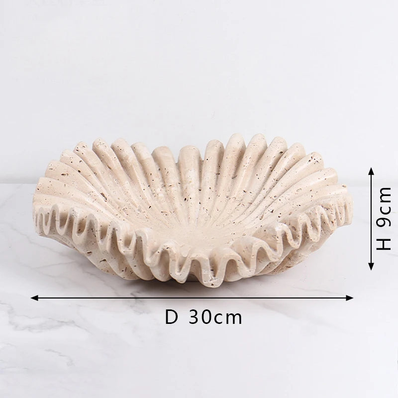 Elegant Scallop Marble Bowl