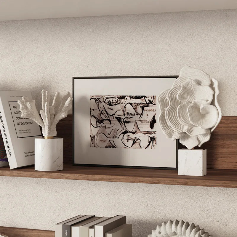 Resin Handicraft Artificial Coral Whelk Sea Shell Clamshell Manual Irregularity Decorative Figurines Home Decoration Accessories