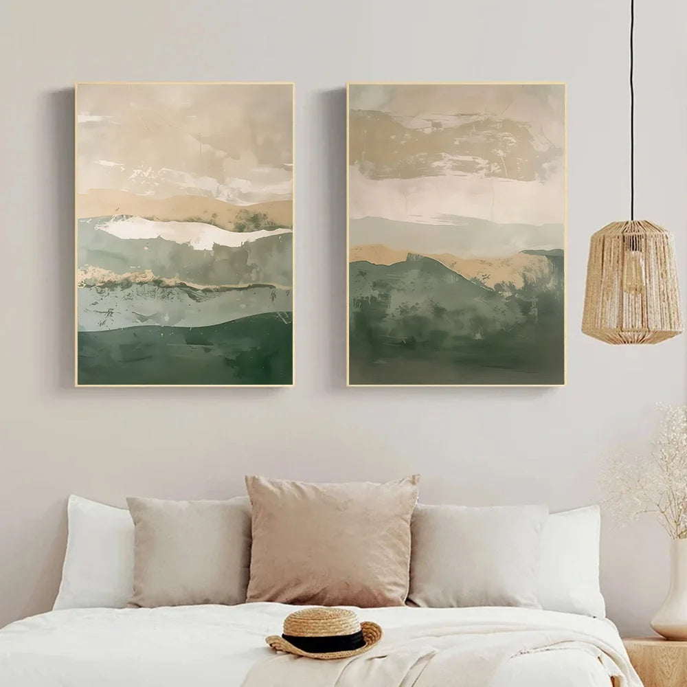 Modern Minimalist Mountain Landscape Poster Japanese Abstract Print Wall Art Decoration Painting Home Living Room Hallway Decor