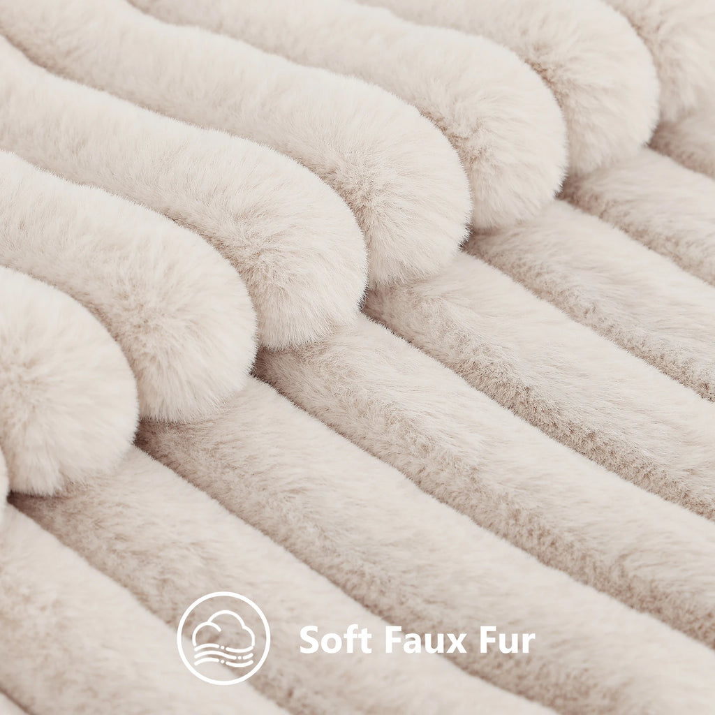 Homaxy Plush Pillow Cover 50x50cm Soft Fluffy Striped Cushion Cover 40x40 Luxury Pillowcase Home Decorative Pillow Case For Sofa