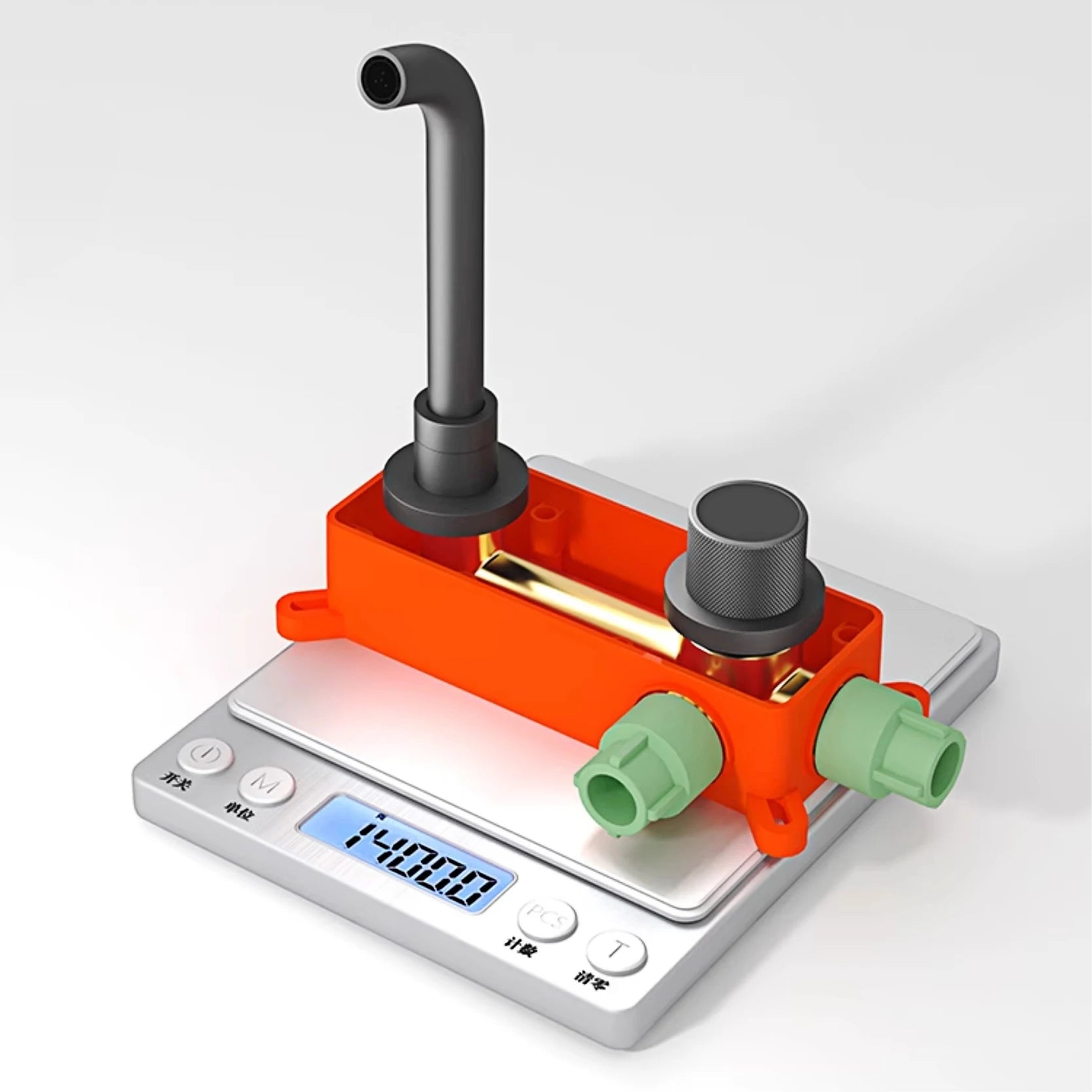 Gestana luxury LED digital display black brass bathroom faucet embedded design single handle hot and cold water 2-hole basin Tap