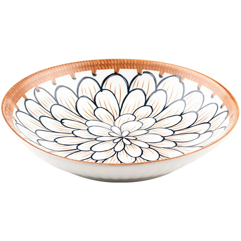 Luxury Baby Adult Dish Ceramic Japanese Style Cute Tableware Set Underglaze Color Process Fruit Food Feeding Bowl Gift Creative