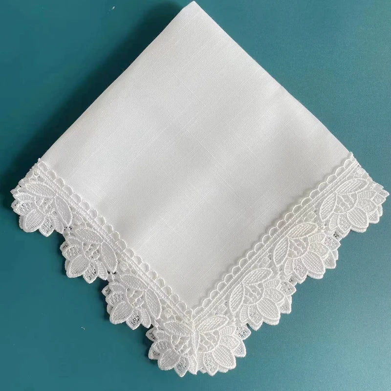 4 Pieces Linen Napkins Hemstitch Napkin Natural Linen Dinner Napkins Custom Table Napkins For Party Wedding