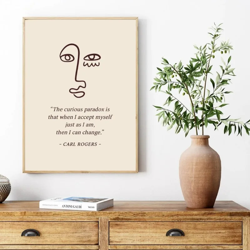 Carl Jung Carl Rogers Poster Therapy Office Decor Psychology Art Mental Health Inspirational Quotes Minimalist Home Wall Art