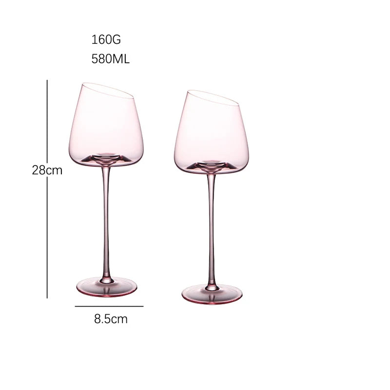 Elegant Pink Wine Glass Set